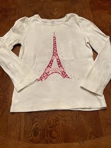 Gymboree Girls White Paris Shirt Size 7 - Picture 1 of 4