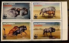 Mozambique,Gnu  WWF, MNH S.C.#1377 Complete block of 4 as issued in 2000*