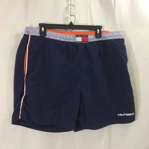 Vintage Y2K Tommy Hilfiger Tommy Trunks Swim Shorts Large Navy  - Picture 1 of 4
