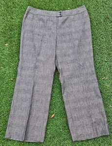 Anne Klein Stretch Woman Grey Plaid Dress Slacks Pants Plus Sz 20 Classic Work - Picture 1 of 14