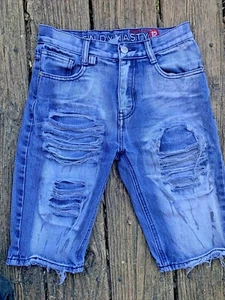 Lion Dynasty Boys 12 Slim Shorts Faded Distressed Destroyed Jean Denim ❤️sj17j6 - Picture 1 of 12
