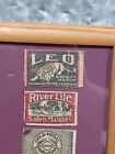 Antique Advertising Original Graphic Matchbook Tops Matches Leo River Life Minto