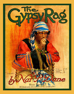 THE GYPSY RAG 8X10 smoking gipsy Art Deco print