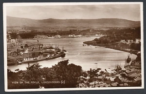 Postcard Londonderry Northern Ireland view on The Foyle river RP - Picture 1 of 2