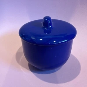 Pier 1 Imports Cobalt Blue Sugar Bowl With Lid Made In Italy - Picture 1 of 7
