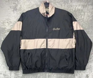 VTG Crown Royal Men's Windbreaker Jacket XL Black Gold - Picture 1 of 10