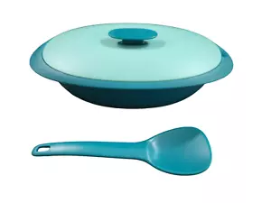 Tupperware Reisservierer mit Löffel 1,8L Aqua Mintgrün seltene Farbe - Bild 1 von 12