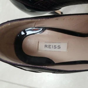 Women's Reiss Shoes Leather High Heels Black Burgundy Court Shoes UK 5 EU 38 - Picture 1 of 14