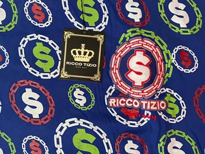 Hip Hop T Shirt NWT Vintage Streetwear Ricco Tizio Urban Blue Size 3XL Cotton - Picture 1 of 4