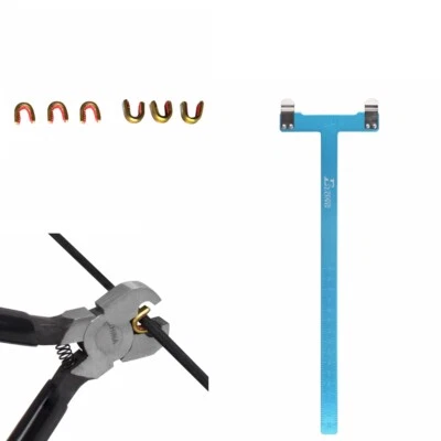 Archery Nock Pliers Set + 4 String Nocking Points + Blue Bow T Square  - Image 1 of 4