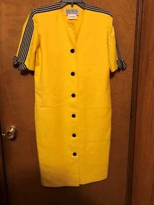 Bichon by Sara Edwards Neiman Marcus Yellow Coat Dress Size 6 - Picture 1 of 5