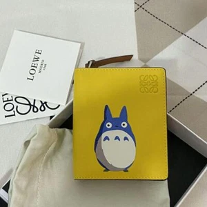 LOEWE Ghibli My Neighbor Totoro Collaboration Wallet Yellow Leather From Japan - Picture 1 of 8