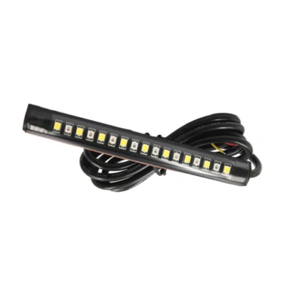 White Amber Pasted Motorcycle Tail Brake Signal Light For Scooter Snowmobile - Image 1 of 4