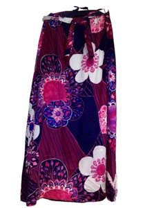 Vintage Hawaiian 1970s Alice psychadelic pink purples maxi Skirt UK 14/16 - Picture 1 of 8