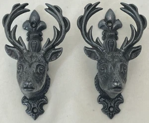 Cervo Cervo Regolabile Montaggio a Parete Pistola o Spada Ganci Drappeggio Ganci Holdback - Foto 1 di 6