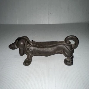 Vintage Cast Iron Sausage Dog Boot Scraper Door Stopper - Picture 1 of 13