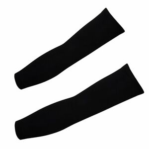 Black UV Protection Cooling Arm Sleeves fr Cycling Basketball Moisture Wicking