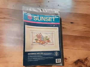 Sunset Counted Cross Stitch Kit 13550 Southwest Still Life 16x10 Ann Craig 1992 - Picture 1 of 2