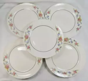 5 Cronin Aristocrat Luncheon Or Salad Plates Pink Roses Flowers C C Co (O) AS IS - Picture 1 of 12