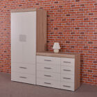 2 Door Wardrobe & 4+4 Chest of Drawers in White & Sonoma Oak Bedroom Furniture 8