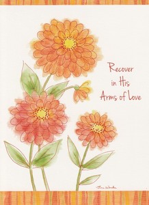 GET WELL CARD & ENVELOPE: FLORAL DESIGN - BY SHARED BLESSINGS, 1 PETER 5:7