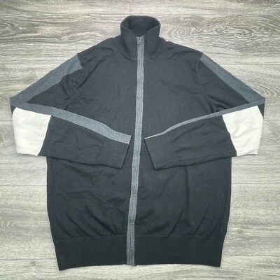 Suéter Banana Republic Para Hombres Grande Gris Cremallera Completa Cárdigan Preppy Tejido Minimalista Foto 1 de 4