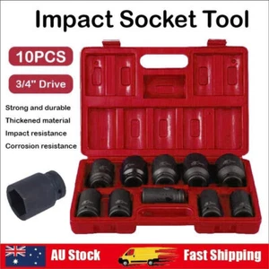 10Pcs 3/4'' Drive Deep Impact Socket Tool Set 80mm Length tool set 22-41mm - Picture 1 of 18
