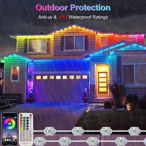 15M Permanent Outdoor LED Eaves Light RGBWW IC Smart Addressable House String - Picture 1 of 13