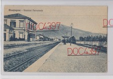 MONDRAGONE CASERTA STAZIONE CON TRENO A VAPORE FPV 1938 SUPER