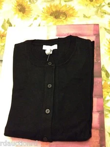 Sweater CHARTER CLUB Womens Knit Long Sleeves Button Front Cardigan -Black NWT - Picture 1 of 6