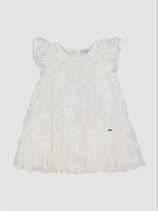 $100 Mayoral Kid's Girl's White Sleeveless Floral Mesh A-Line Dress Size 6 - Picture 1 of 2