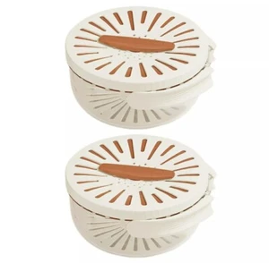 2 X Fruit Drain Basket With Lid Vegetable Washing Bowl Foldable Handle, Strainer - Picture 1 of 6