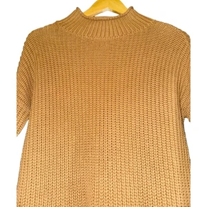 Abercrombie & Fitch Damen hellbraun Grobstrick Pullover Stehkragen Gr. Small Y2K - Bild 1 von 11
