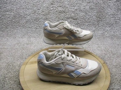 Reebok Shoes Youth Size 2 White Blue Beige Classic Retro Runner Suede Sneakers - Image 1 of 4
