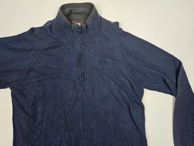 Suéter The North Face Para Hombres Mezcla de Lana Cuarto Cremallera Azul XL Manga Larga Foto 1 de 4