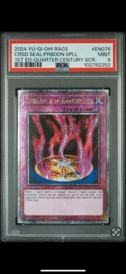 PSA 9 Cursed Seal Of The Forbidden Spell RA03-EN076 Quarter Century Secret Rare - Image 1 of 2