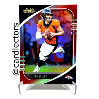 2020 Panini Absolute Football DREW LOCK #45 Spectrum Red Parallel /100 BRONCOS - Image 1 of 3