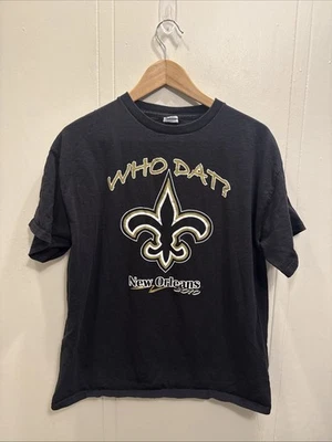 Camiseta negra vintage de los New Orleans Saints Who Dat para hombre talla grande 2010 Foto 1 de 4