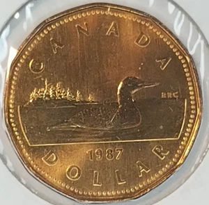 1987 Canada $1 dollar Loonie coin Proof like - Picture 1 of 3