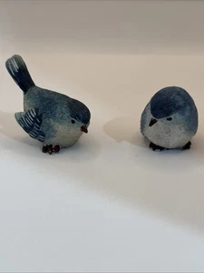 Set 2 Bird Figurine Decoration Ornament Decor Blue Birds - Picture 1 of 10