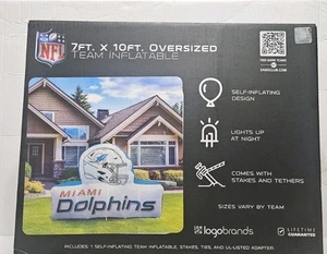 Miami Dolphins Inflatable Tailgate Lawn Blow-Up  Lighted 7’x10’ Logo Brands NIB  - Picture 1 of 10