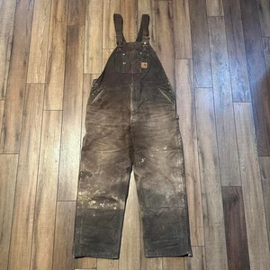 Vintage Carhartt Brown Overalls Men's 42 x 32 R27 DKB - Picture 1 of 6