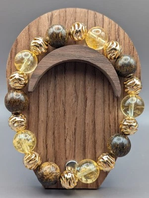 Бронзит, цитрин браслет ручной работы - Изображение 1 из 3