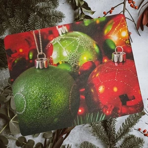 Glitter Baubles Christmas XMAS themed Mouse Mat Pad Computer Gift 5MM Thick - Picture 1 of 1