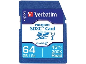 Carte SDXC Premium VERBATIM 44024 Classe 10 (64 Go) - Photo 1 sur 1