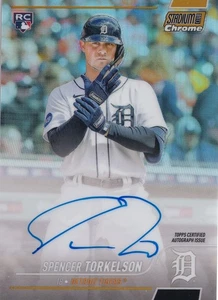 2022 Topps Stadium Club Chrome Spencer Torkelson RC Gold Refractor Auto SP /50 - Bild 1 von 2