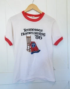 VTG Tennessee Homecoming '86 Ringer Graphic T-Shirt Made in USA Size M - Picture 1 of 8