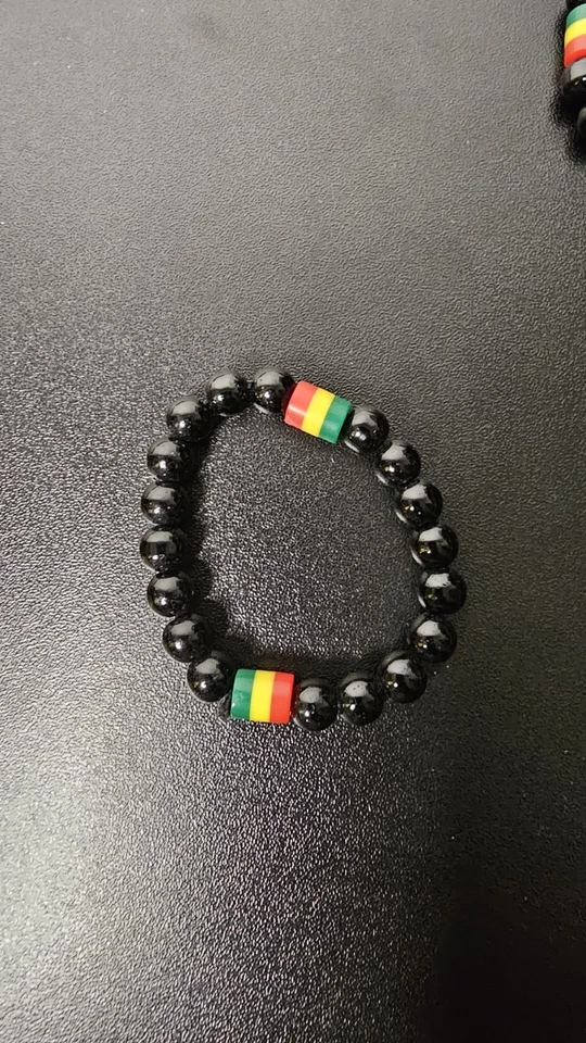 Rasta African Bead Bracelet - Image 1 of 1