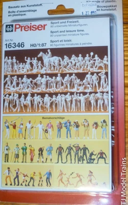 Juego de figuras Preiser HO #16346 sin pintar -- Deporte y ocio Foto 1 de 2