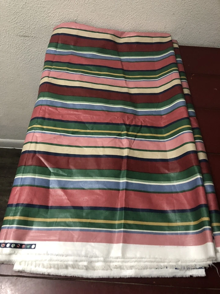 5th Avenue Designs 58"x3.75yds  Drapery Craft Fabric Multicolor Stripes Glazed - Image 1 of 4